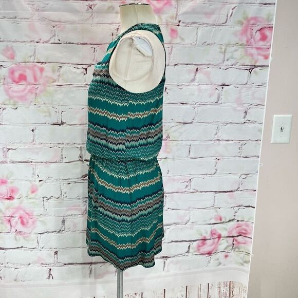 🔥5 for $25 sale🔥 Parker Women's Zigzag Print Uneven Shoulder Silk dress - Picture 6 of 9